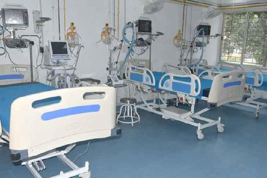 Beds in a city hospital.