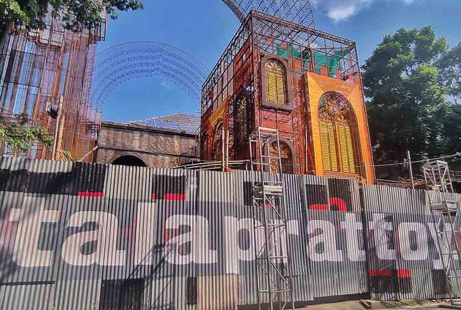 A glimpse of Tala Prattay Durga Puja pandal at north Kolkata  