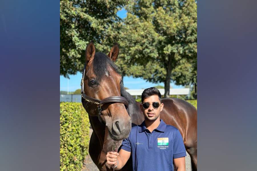 Calcutta boy Anush Agarwalla with his horse Etro, in a picture shared on Instagram