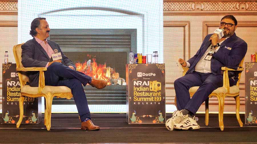 Rohit Khattar, the founder and chairman of Old World Hospitality with (right) Riyaaz Amlani, founder and managing director of Impresario Entertainment. The two-day summit was centred around the theme of ‘Cultivating Excellence’