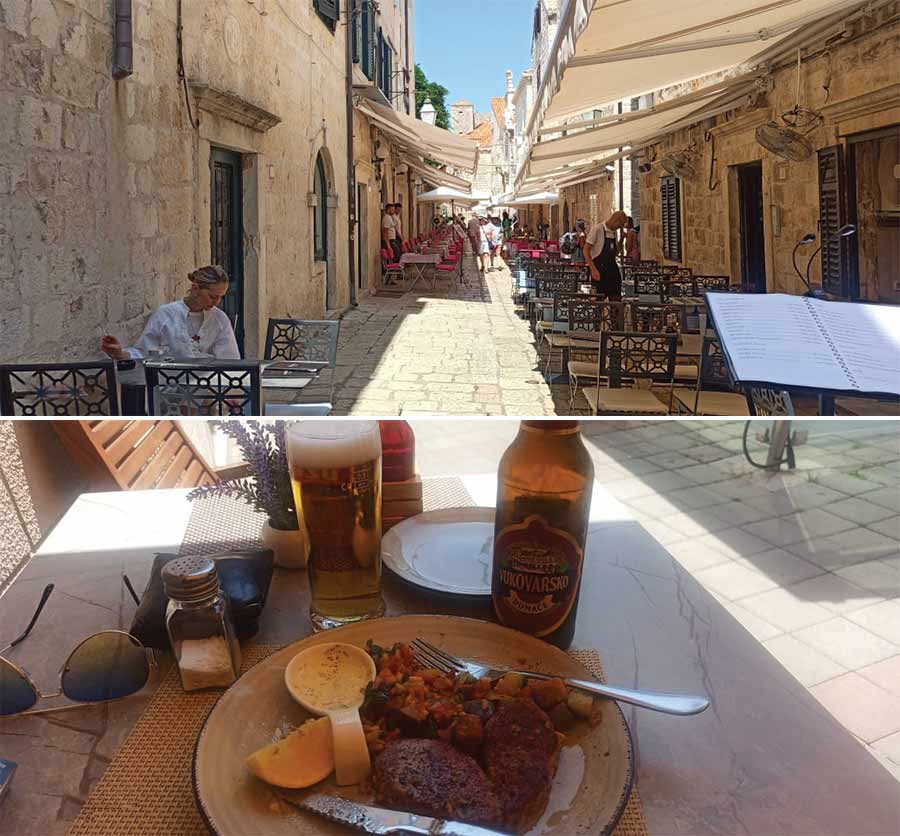 Dubrovnik is a beautiful city and I enjoyed the tuna steak which was cooked medium rare with a glass of Blush wine at one of the eateries dotting the snaking lanes around the fort. Acting on a whim, I followed it up with a glass of draught beer