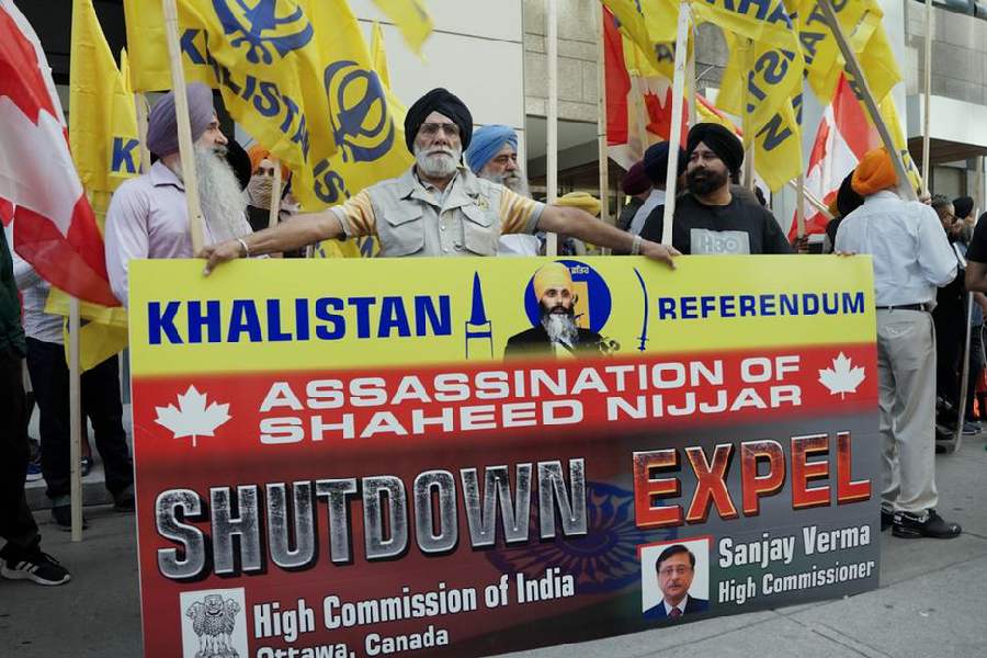 Sikh activists in Canada also staged a protest earlier in the week, outside India's consulate building in Toronto