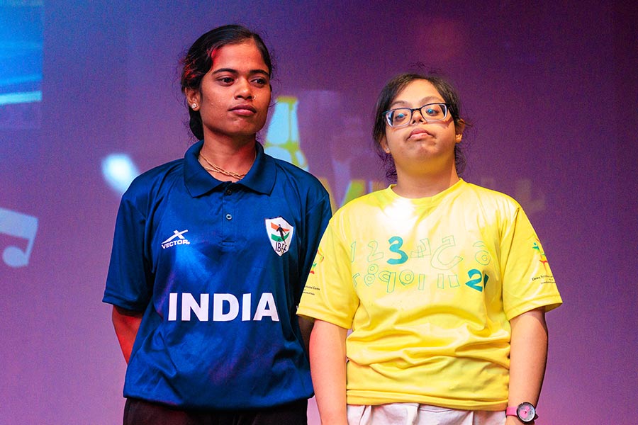 Funds from Rock for Paralympics will go athletes including (left) Pratima Ghosh, a visually challenged footballer, and (right) Neha Ghosh Dastidar, who has intellectual disabilities and plays shot put