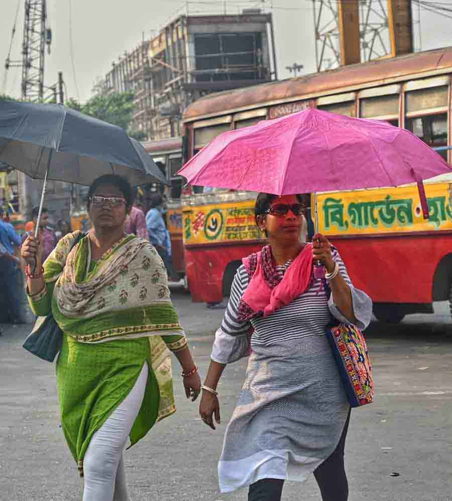 Umbrellas in myriad colours were spotted on streets from early morning till evening