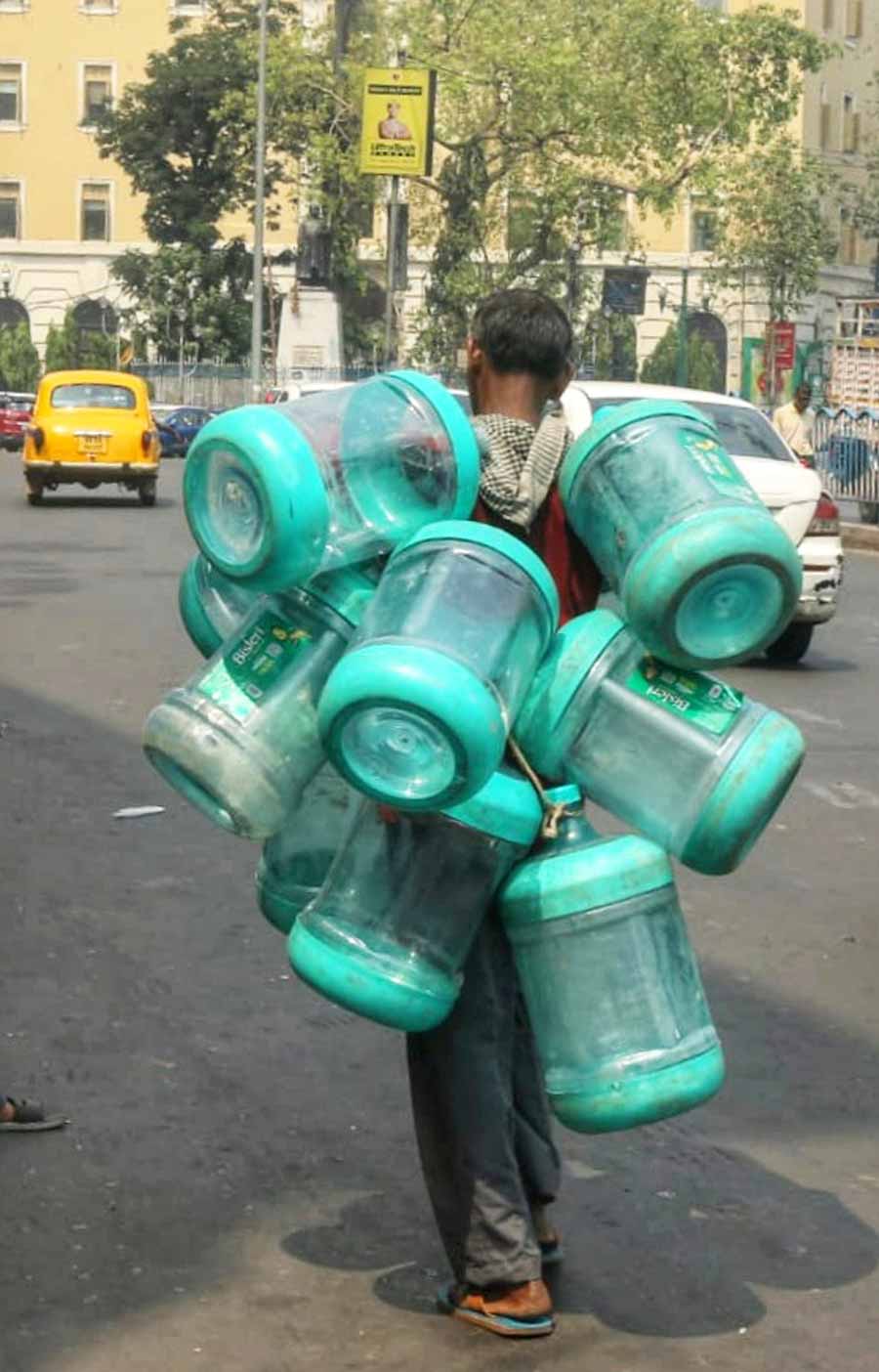 Demand for the 20-litre mineral water cans has also increased. People involved in this trade are literally minting money 