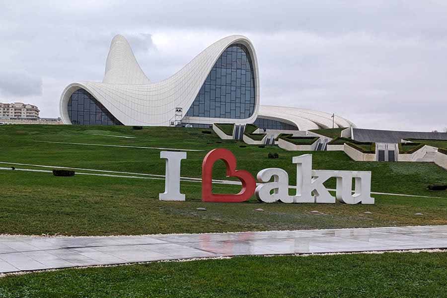 The Heydar Aliyev Center, designed by famous architect Zaha Hadid, is one of the spots to check out when in Baku