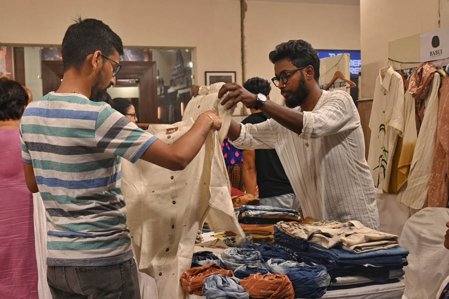 Exploring indigenous textiles at the Karu India exhibition was a draw for visitors.