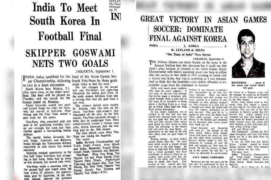 ‘The Times of India’ reports dated September 2, 1962, and (right) September 5, 1962