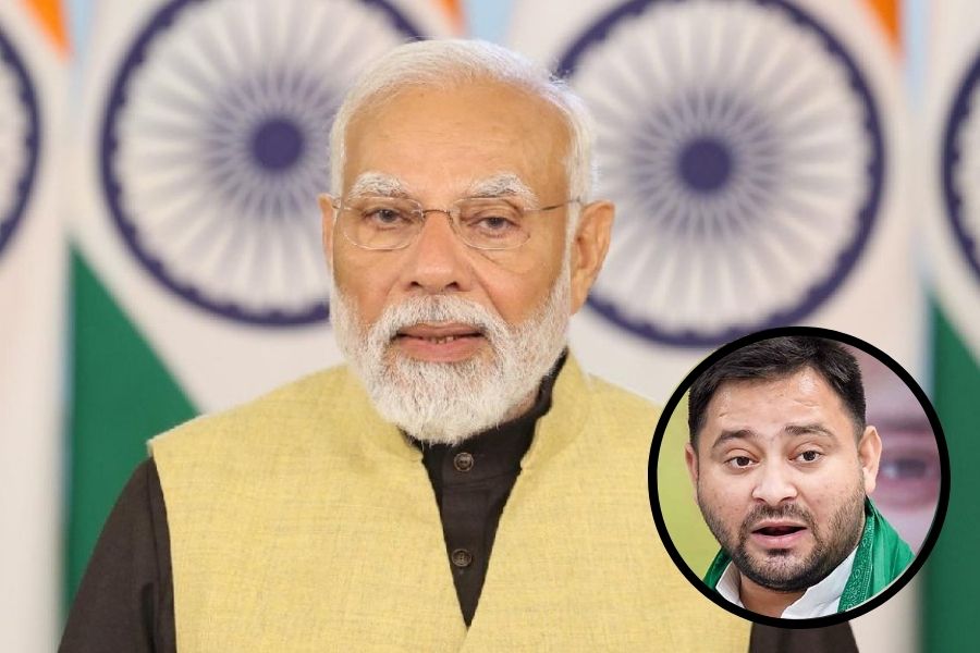 Tejashwi Yadav at a rally in Rafiganj, Bihar, on Thursday.