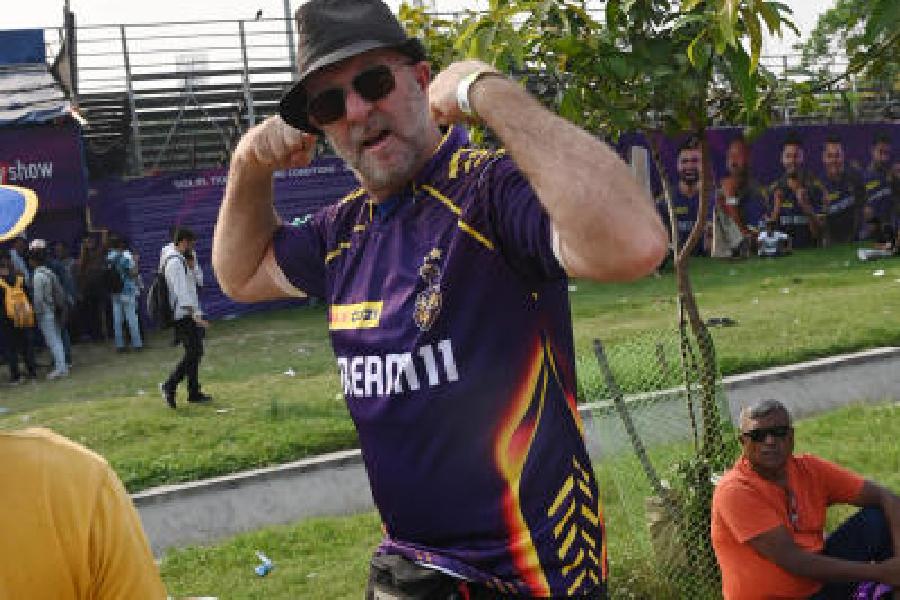 Stuart Pether from Australia in front of Md Sporting Club ticket counter day before KKR vs LSG at Eden Gardens Kolkata on Saturday afternoon