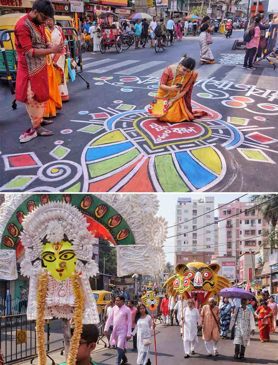 A colourful rally was held in south Kolkata from Gangulybagan to Sukanta Setu on Sunday to celebrate the new year  