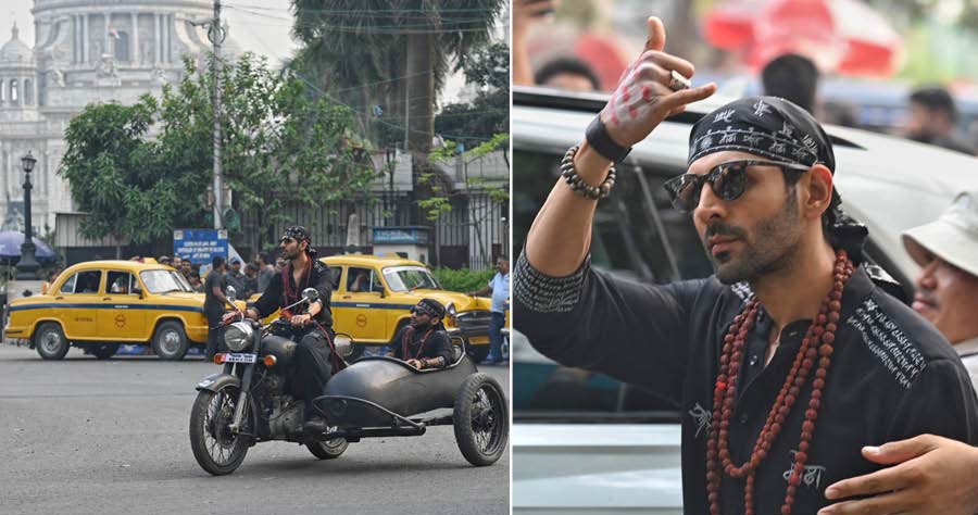 Kartik Aryan spent a few days in Kolkata shooting for Bhool Bhulaiyaa 3. He was spotted at Flurys on Park Street and at other iconic places in the city  
