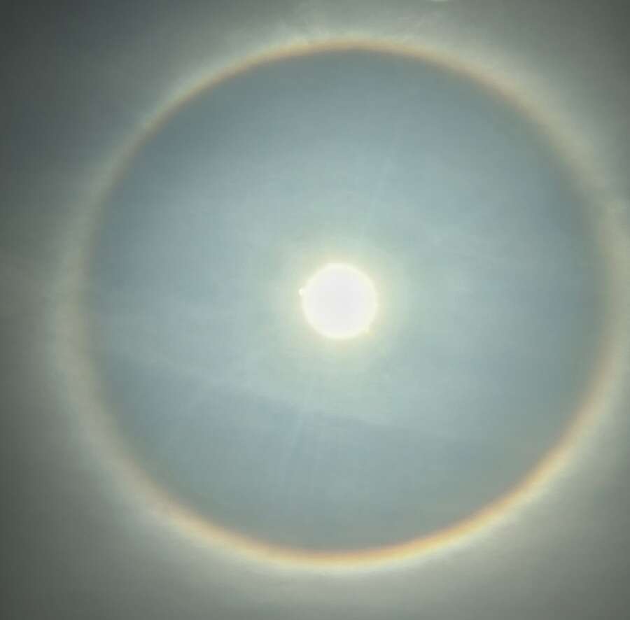Kolkatans were denied a view of the total solar eclipse but were treated to a Solar Halo or Sun Halo on Tuesday  