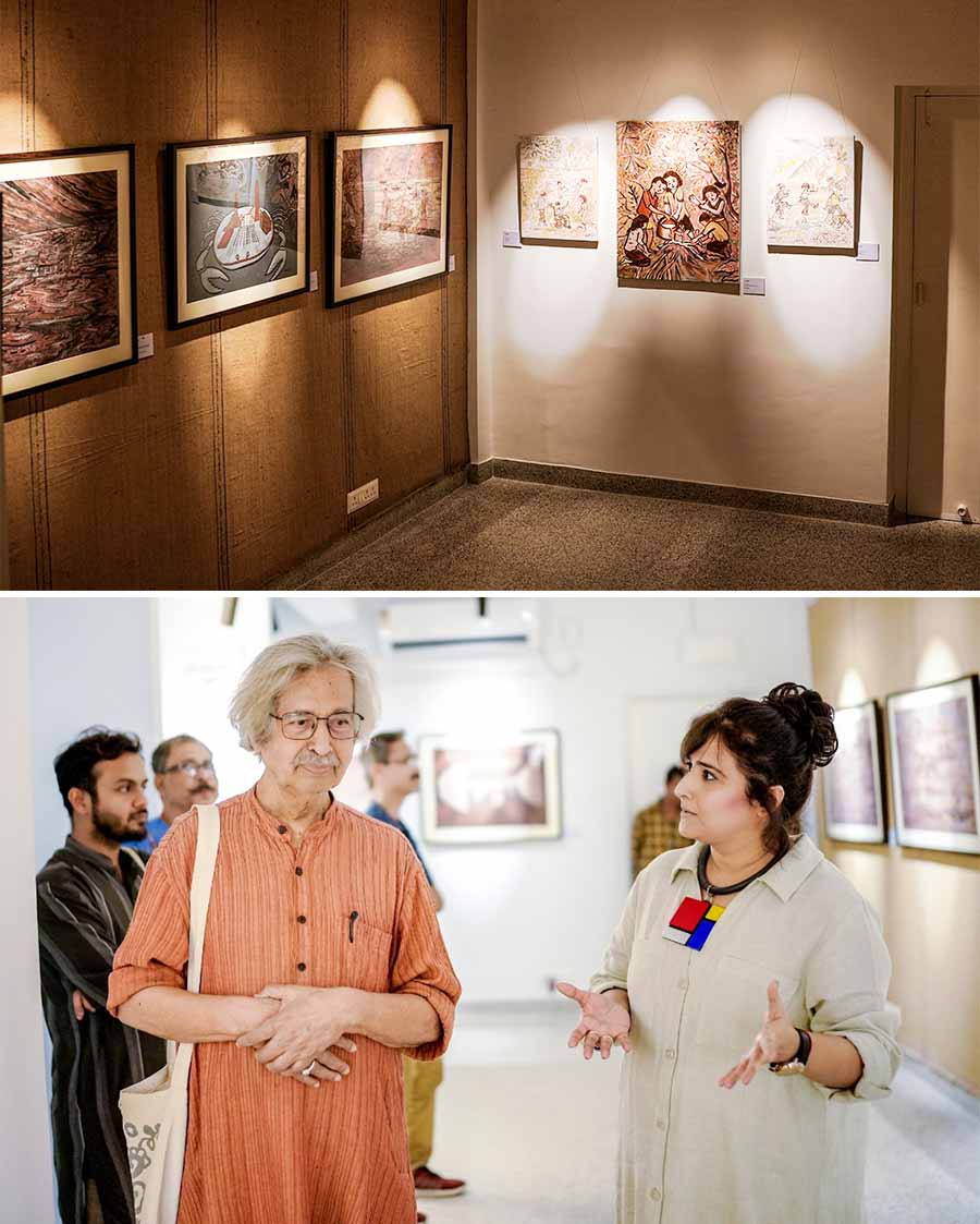 Art gallery Bridging Culture & Arts Foundation was inaugurated on Tuesday at Regent Estate in Bijoygarh. Indian artist Jogen Chowdhury along with other dignitaries like Nicolus Facino, director, Alliance Française du Bengale; Debashis Sen, IAS (Rtd.), former managing director, HIDCO; Mayank Jalan, chairman and managing director, Keventer Agro Limited and Suborno Bose, CEO, IIHM inaugurated the art gallery. Founder and director of the gallery, Reena Dewan was also present  