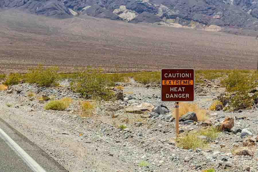 Caution sign at Death Valley National Park, California