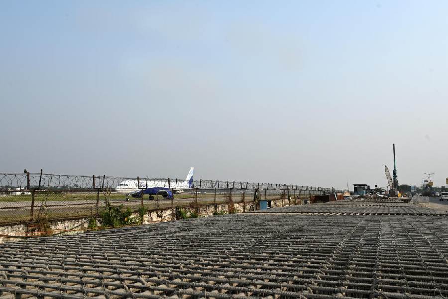 The Metro site beside the boundary wall of the airport, along Jessore Road, on Wednesday.