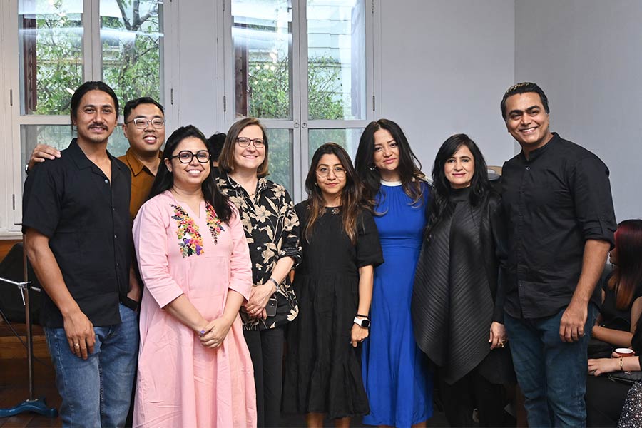 Partners (L-R) Pravesh Chhetri, Chris Chen, Amritendrani Banerjee of Goethe-Institut, Astrid Wege, Yachna Rizal, Suman Chen, Shaheera Bano and Iftekhar Ahsan