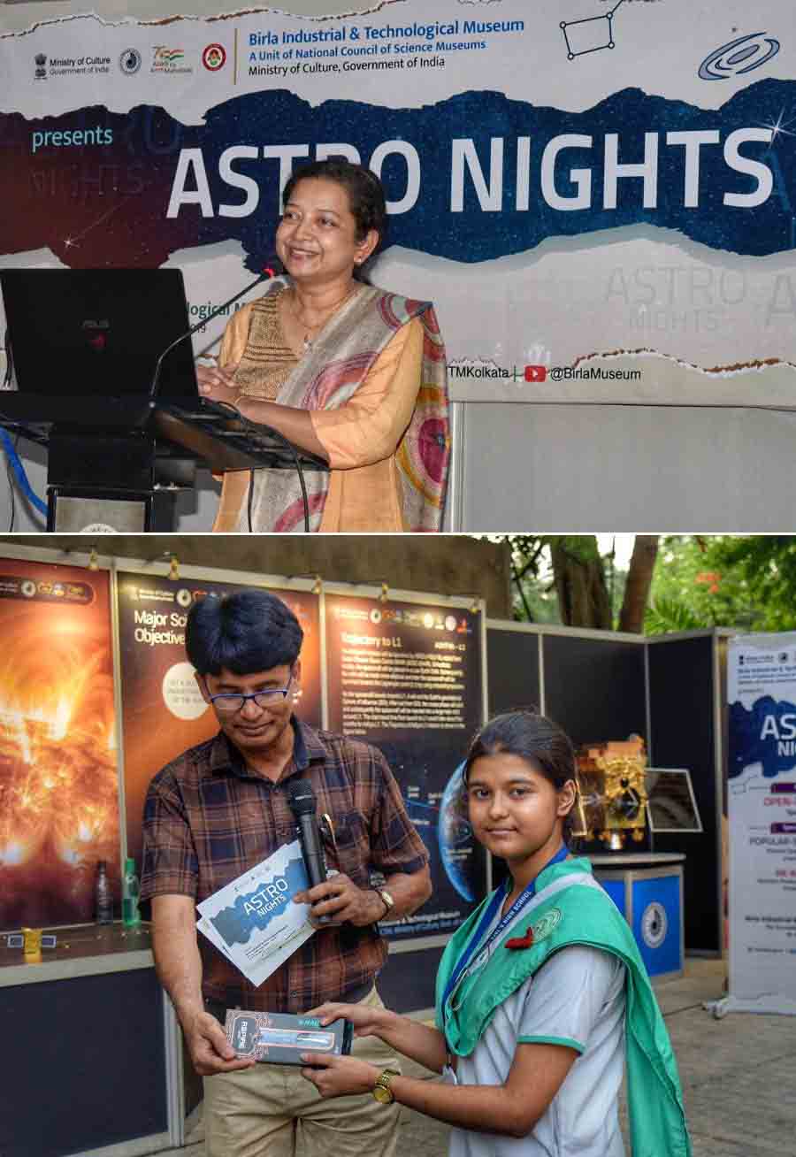 The event featured a space-themed popular talk by Ratna Koley from the department of physics, Presidency University. Open-house quiz, science exhibition and sky-watching session followed