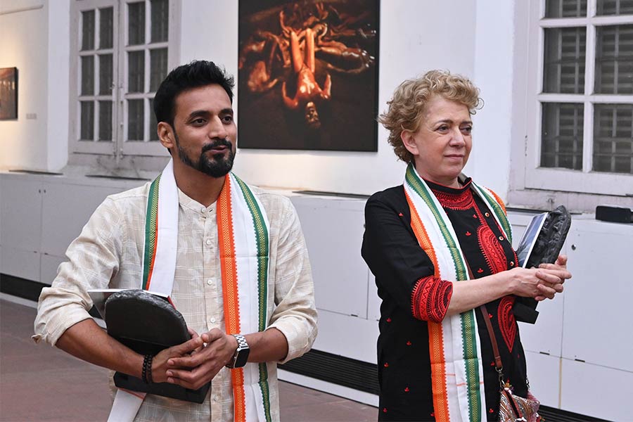 Jayesh Sharma and Helene Guétary at the Indian Museum