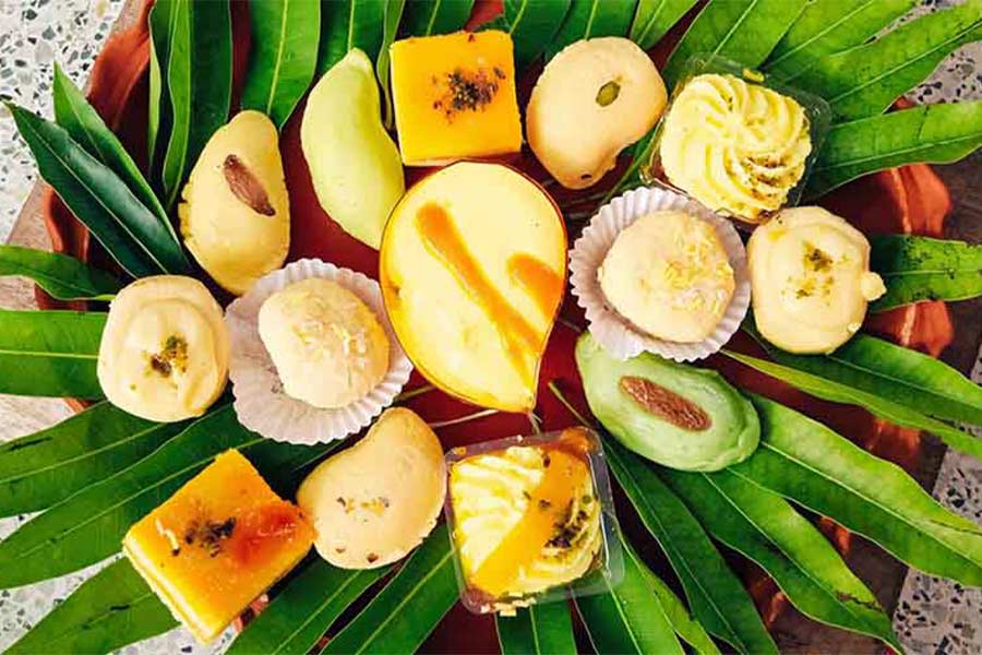 A variety of mango-based sweets 