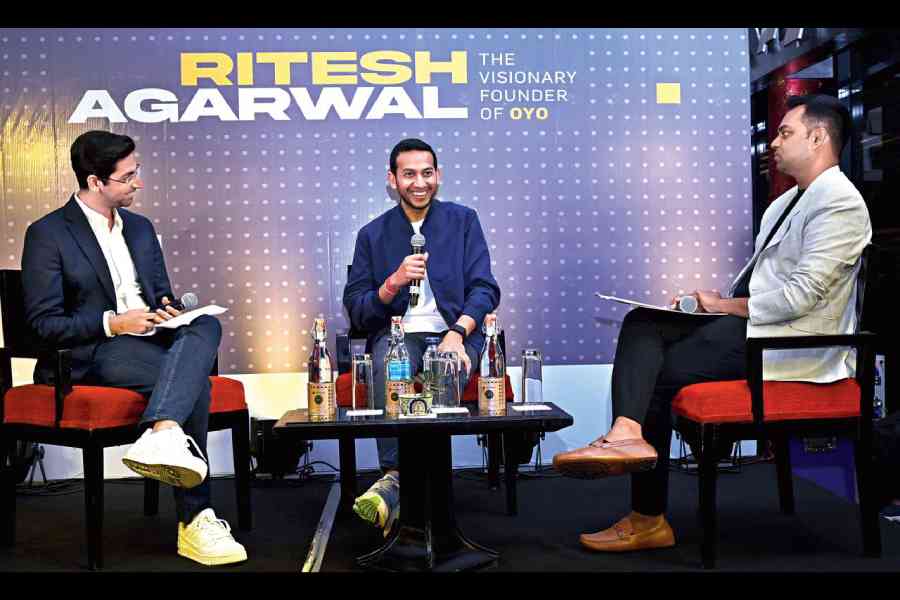 (L-R) Arjun Sahni, Ritesh Agarwal and Mitesh Shah