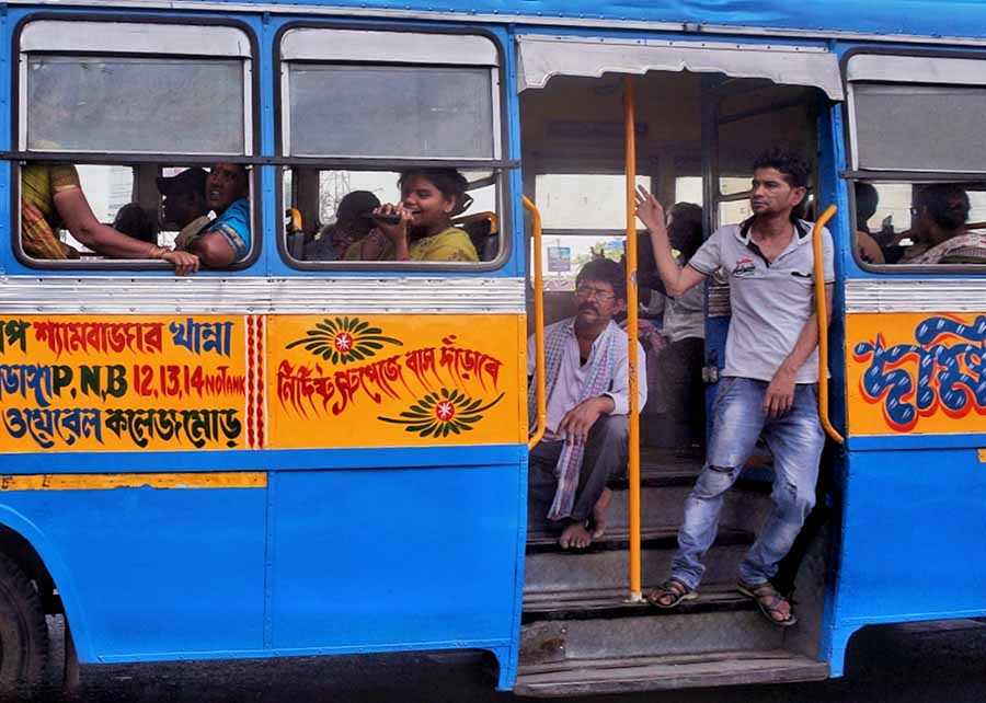 A conductor on a private bus too appears to be forlorn in the absence of passengers. A ride across the Hooghly to Esplanade costs barely Rs 10 but then, it can't offer the air-conditioned comfort of an AC Metro rake and is hence, suffering business
