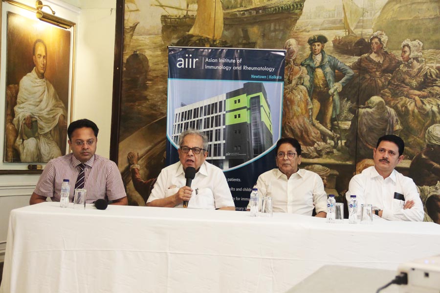 A group of city-based doctors have joined hands to come up with the Asian Institute of Immunology and Rheumatology Centre (AIIR), Eastern India’s first dedicated centre for comprehensive treatment of immunology and rheumatology related ailments. Prof (Dr) Sukumar Mukherjee, Ex-HOD Medicine, Medical College, Kolkata; Dr Somnath Chatterjee, director, Suraksha Diagnostics Pvt Ltd; Dr Parthajit Das, director, AIIR and Dr Arghya Chattopadhyay, director, Academic, AIIR announced this unique initiative on Monday. The institute will be inaugurated in the first week of May, 2024  
