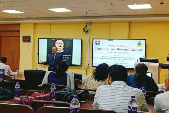 Former Vice Chancellor, National Law Institute University, Bhopal, Prof Dr V Vijayakumar, engaging the participants during his session.