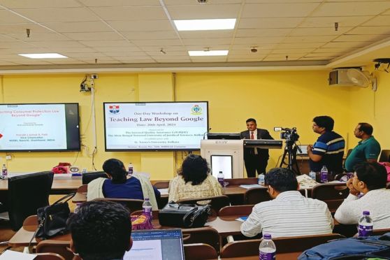 The honourable Vice Chancellor of the National University of Study and Research in Law (NUSRL), Prof Dr Ashok R Patil, while delivering his session.