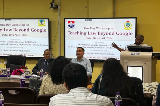 A moment from the session delivered by the honourable Vice Chancellor, St Xavier’s University, Kolkata, Rev Dr John Felix Raj during the workshop.