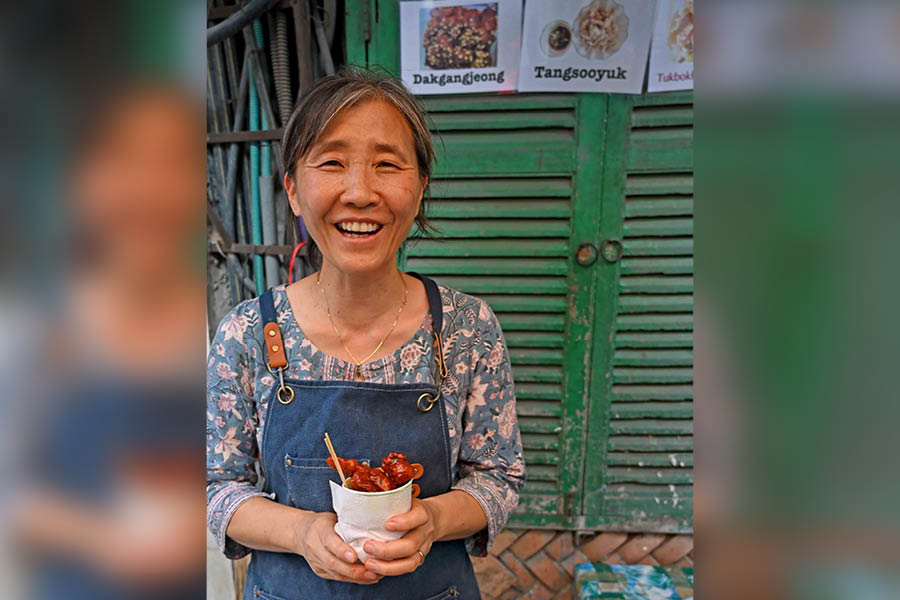 Mrs Kim prepares the dishes herself — from marination and prepping the sauces to often frying them for her customers