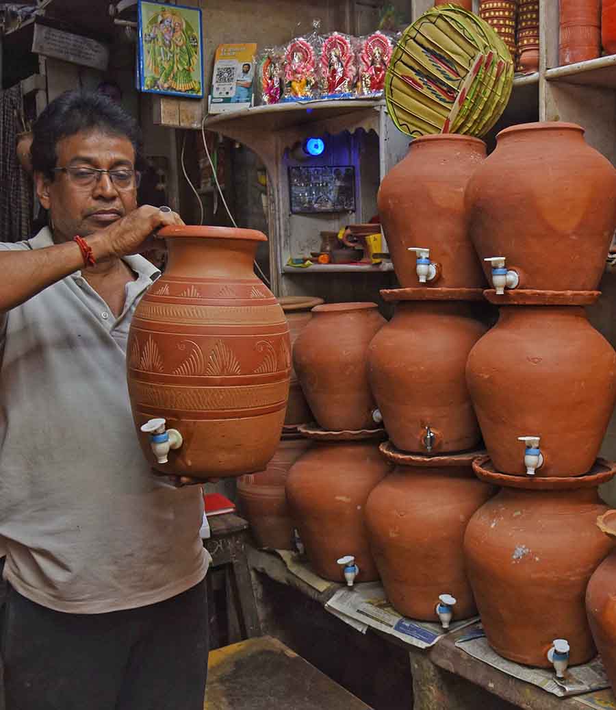 The increase in demand for clay pots with tap has gone up. This is a natural way to keep potable water cold  