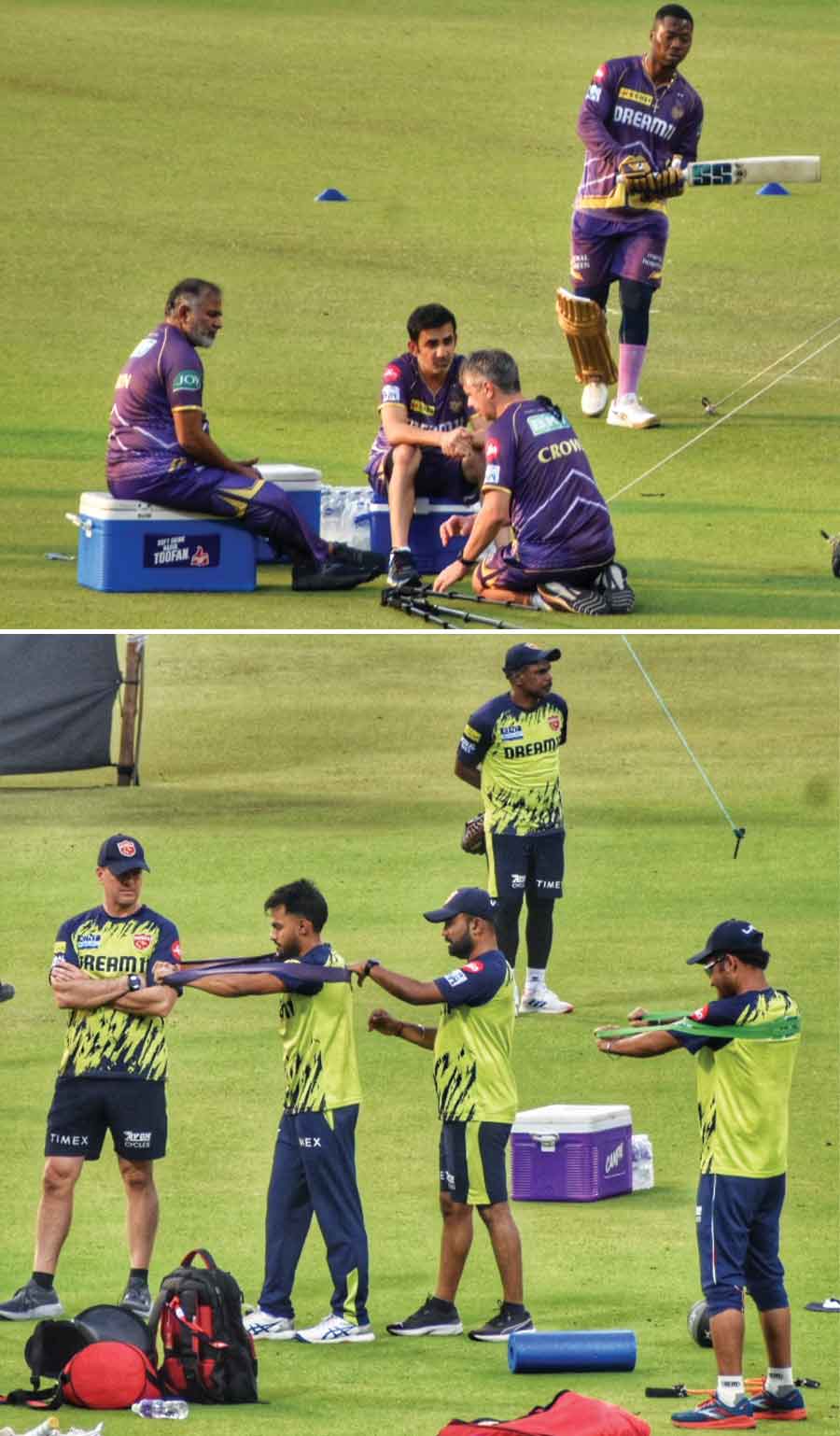 Kolkata Knight Riders and Punjab Kings teams were spotted practicing at the Eden Gardens on Thursday. The KKR vs PBKS IPL match will be held in Kolkata on April 26  