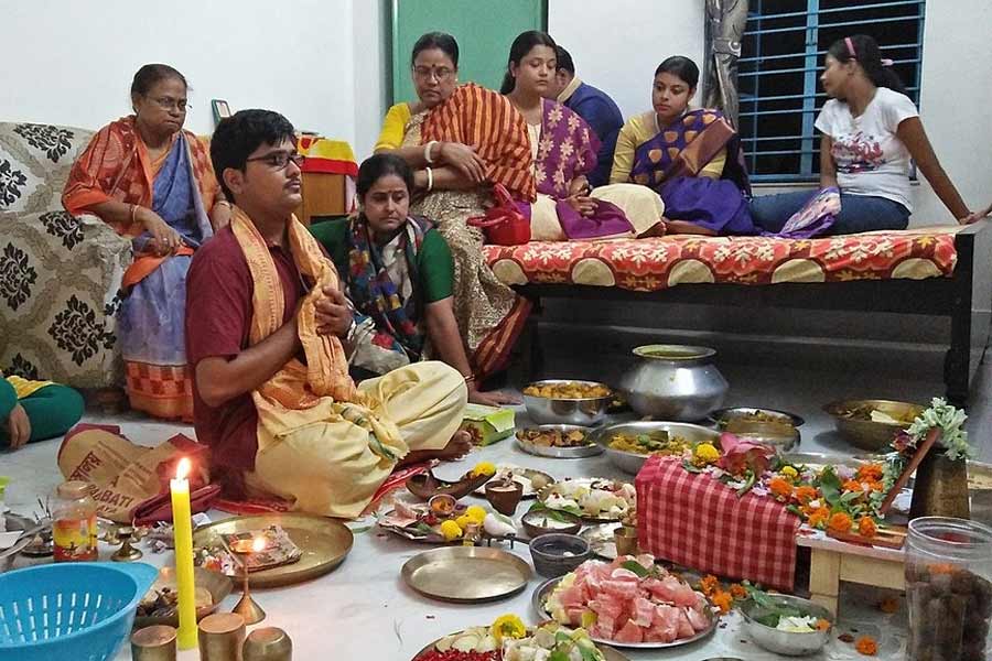 Lakshmi Puja is celebrated in multiple months throughout the year in Bengali households