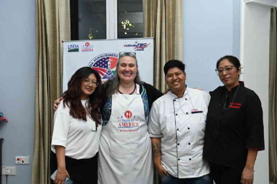 Pavek with (from right) Chef Doma Wong, Chef Sachiko Seth and Manisha Sangma