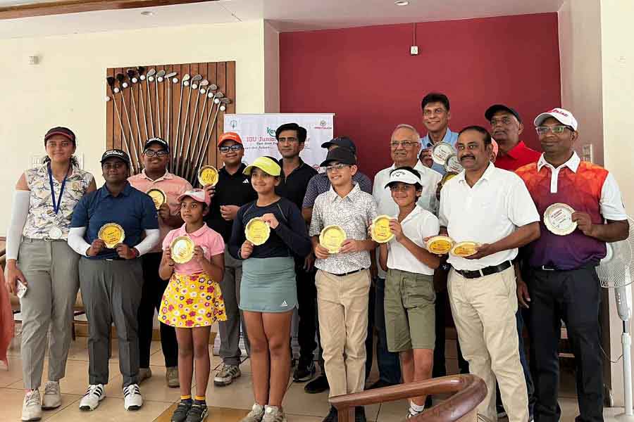 The prize winners from the Patna Masters at Patna Golf Club