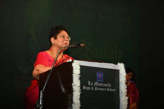 The atmosphere crackled with anticipation as esteemed Chief Guest, Mukta Nain, Director of Birla High School, took the stage, delivering a thought provoking address that left an indelible mark on all present.