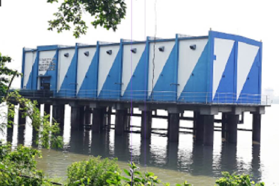 The KMC's water lifting station at Takta Ghat, along the Hooghly, in Kidderpore, on Monday.