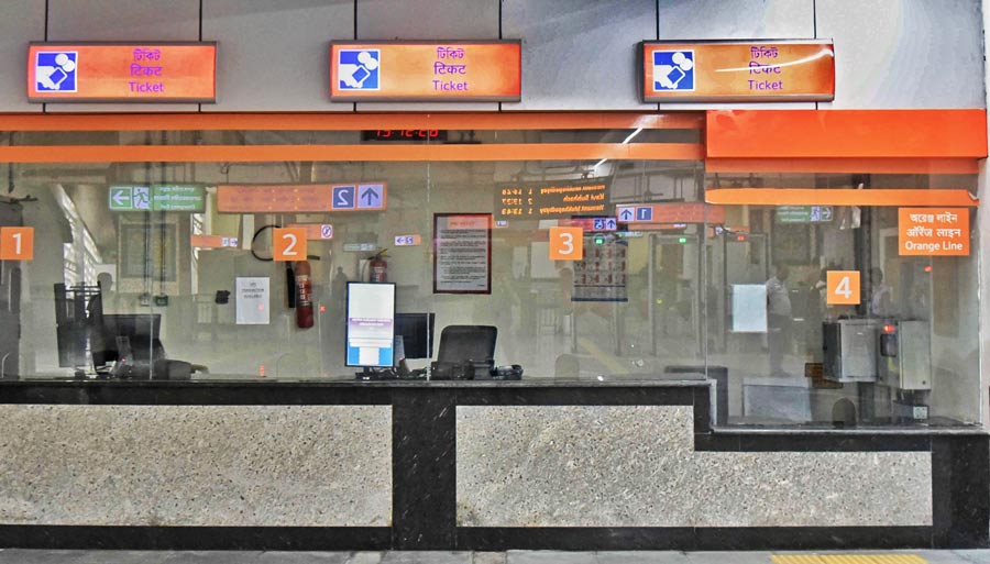 The closed Kavi Sukanta Metro Railway  station  ticket counter on the Orange Line has become a part of ‘no-booking counter’. Three stations will no longer have ticket counters from Thursday