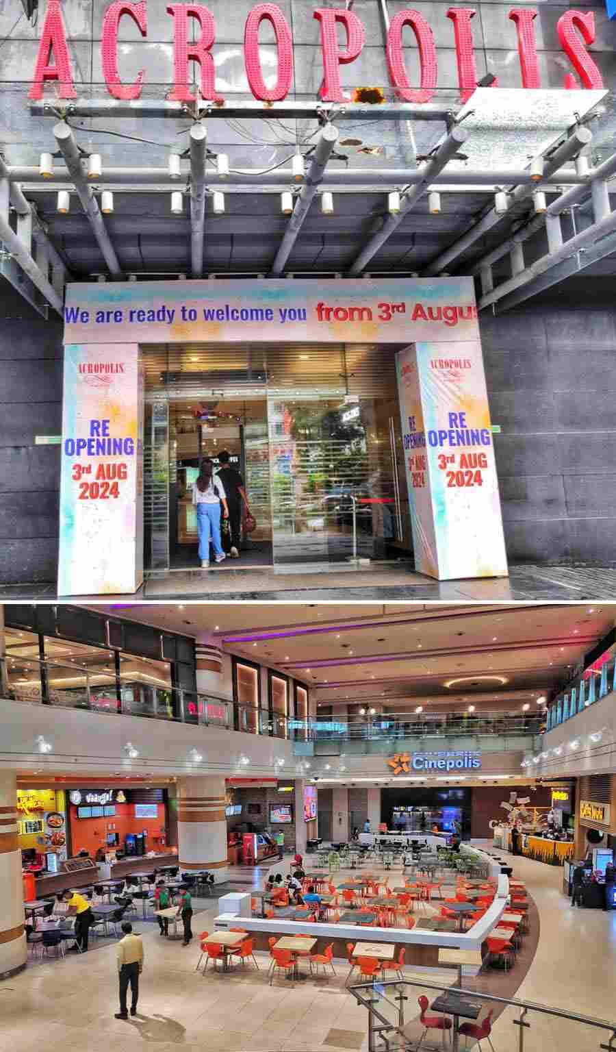 Acropolis Mall reopened on August 3 after remaining shut for almost two months of a fire breaking out at the food court level  