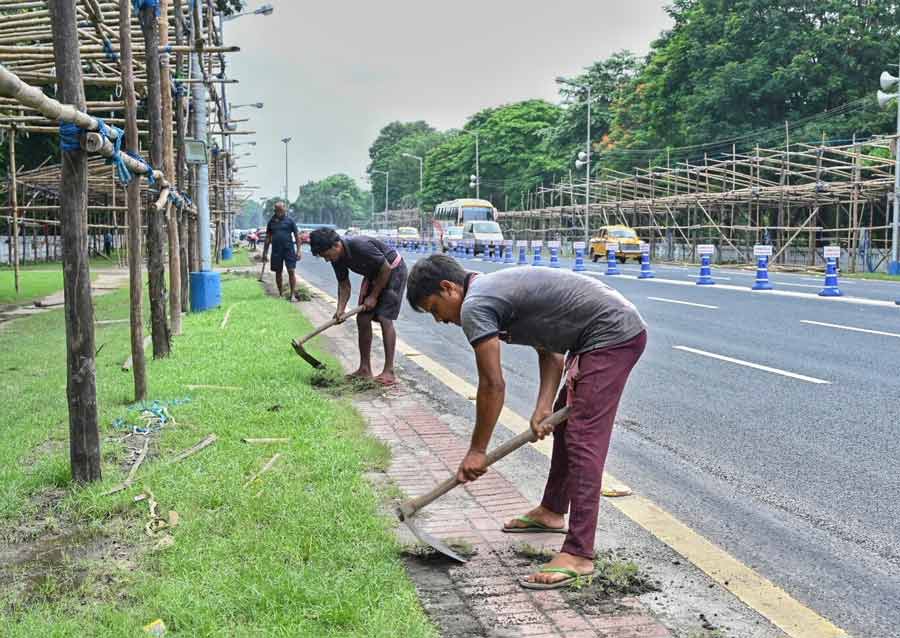Preparations for the Independence Day parade were going on in full swing at Red Road on Monday