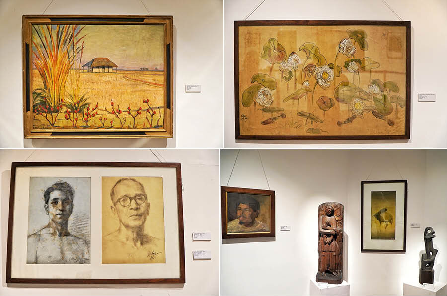Andree Karpeles’s ‘Uttarayan’ — a different artistic representation of Santiniketan than today — is one of the paintings by foreign artists in the gallery. Among the Indian painters, Benode Behari Mukherjee’s ‘Lotus’, Jamini Roy’s self-portrait and Atul Bose’s self-portrait offer a diverse genre of art and artists