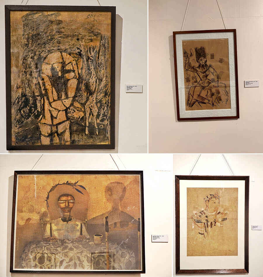 MF Husain’s ‘Scientist’, Nirode Mazumdar’s ‘Chandmari’, Ganesh Haloi’s ‘King’ from his ‘Ajanta’ series, Ganesh Pyne’s ‘Blue Herb’ also grace the walls of the gallery, amalgamating art and artists of diverse periods of contemporary art