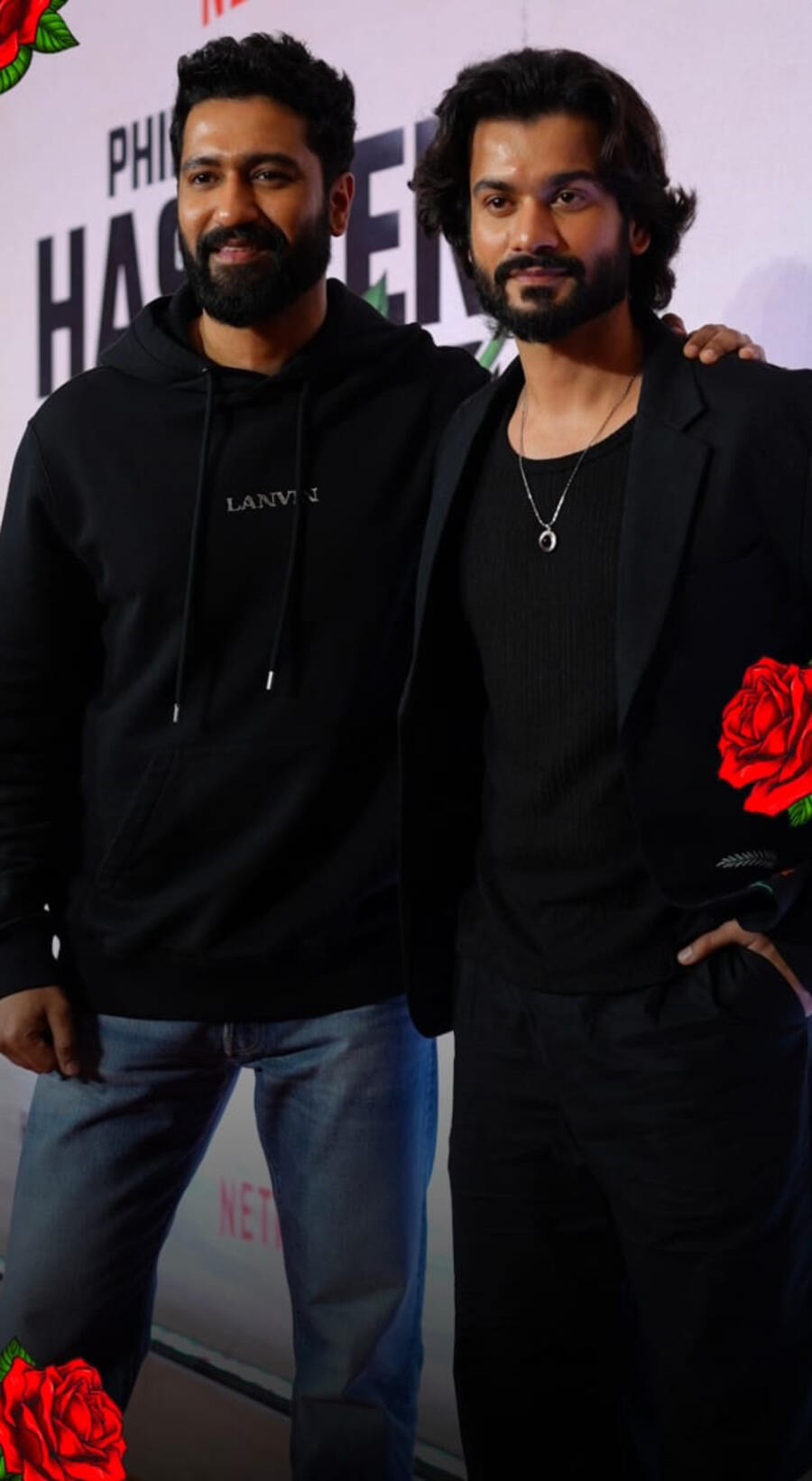 Vicky twinned in black with his brother Sunny, who plays the role of Abhimanyu in Phir Aayi Hasseen Dillruba, a sequel to the 2021 romantic thriller Haseen Dillrubba. While the Bad Newz star sported a casual black hoodie, his brother paired a black blazer with matching baggy pants. 