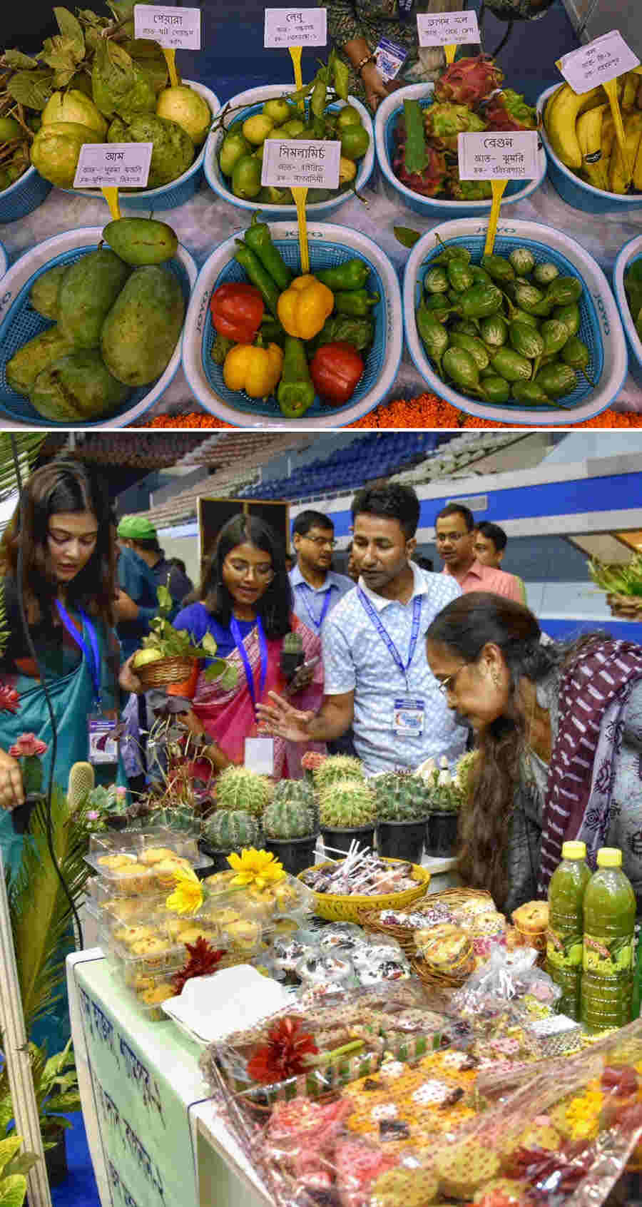 People check out what’s on offer at Bengal Food and Fruit Festival being organised by the state food processing industries and horticulture department at Netaji Indoor Stadium. The festival will run till August 11