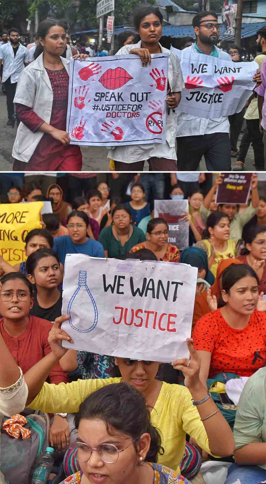 Students of RG Kar Medical College and other medical colleges protest the recent death of a junior doctor 