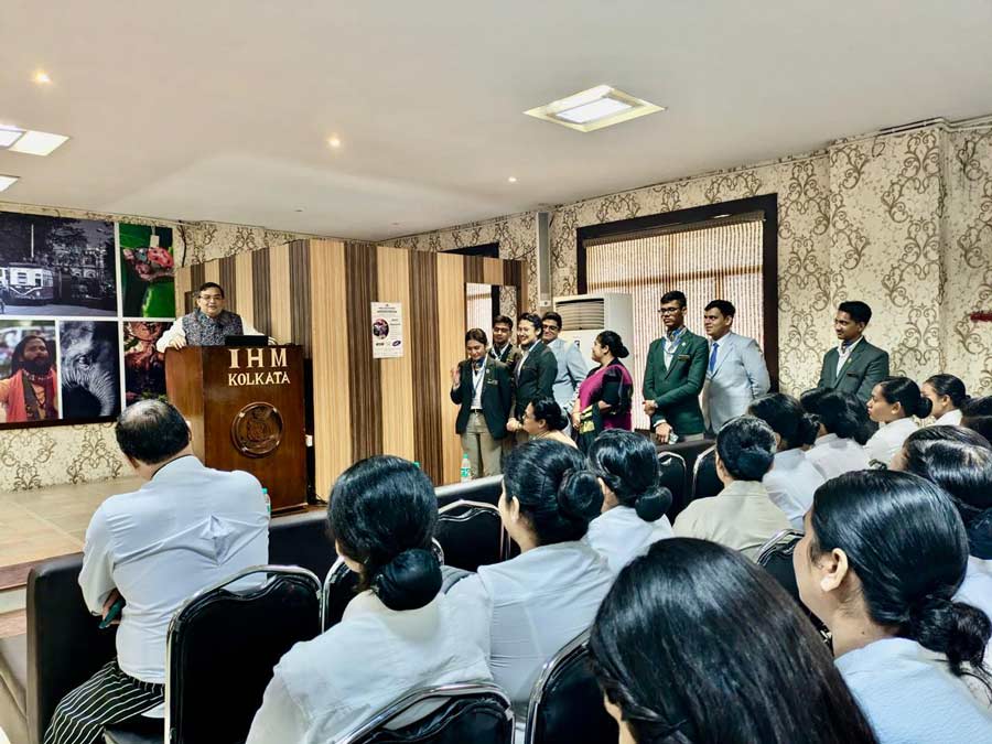 Institute of Hotel Management, Taratala, Kolkata welcomed the new batches of MSc in Hospitality Administration, BSc in Hospitality and Hotel Administration along with diploma students at an induction programme on August 5 and 6. IHM principal Raja Sadhukhan and eminent members of the hospitality industry, who are also IHM alumni, addressed the gathering. Sessions on grooming, discipline, attendance, examinations and student activities were held