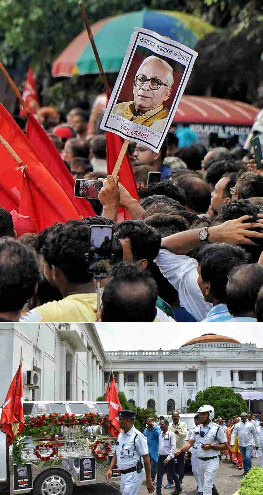 People paid their last respects to former chief minister Buddhadeb Bhattacharjee on August 8. He passed away at his Palm Avenue residence around 8.30am. Bhattacharjee was 80  