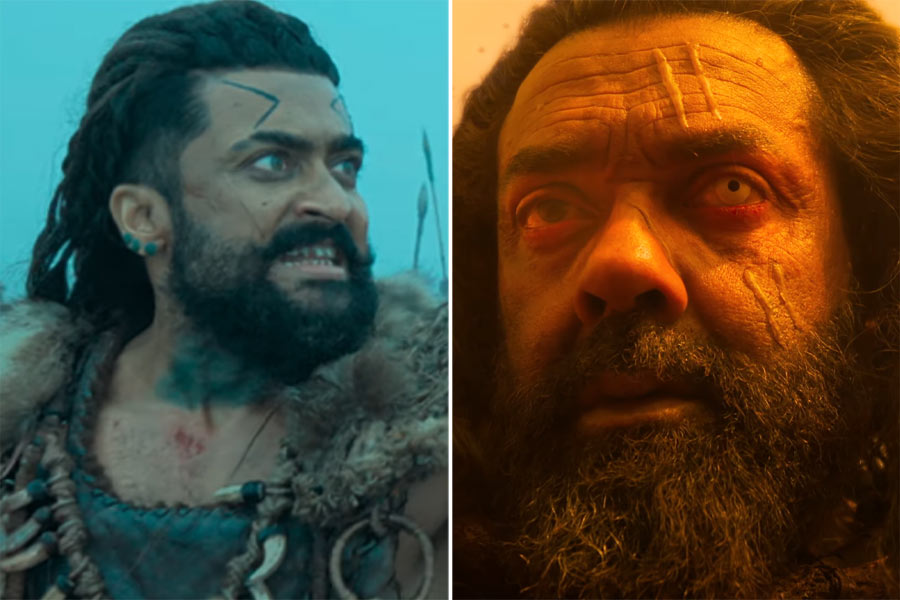 Suriya (left) and Bobby Deol (right) in Kanguva trailer