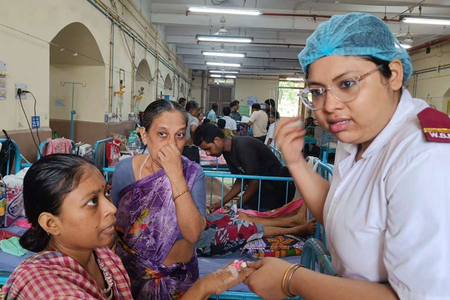Sudeshna Pal, a nurse of the female ward at Calcutta Medical College 